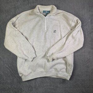 Big Dogs Quarter Zip Pullover Sweatshirt Men’s Medium Gray Embroidered Logo